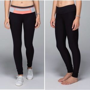 Lululemon Wunder Under Pant Full-On Luon Black / Quilt Spring 14-05 reversible